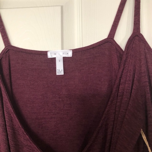 New Leith Maroon Cold Shoulder Stretchy Top Sz S - Picture 4 of 7